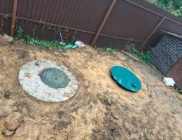 Монтаж Гринлос Аэро 3 с водооотведением в дренажный колодец